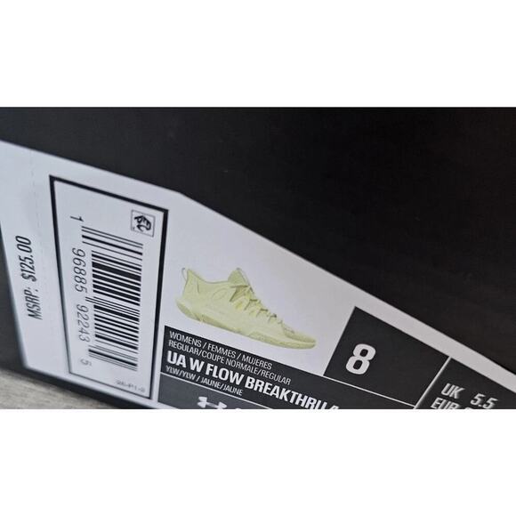 Under Armour Flow Breakthru 4 Womens Sonic Yellow Size 8 Regular 3026641-701 NIB - Picture 6 of 6